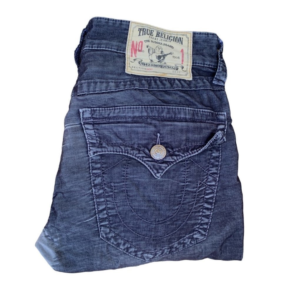 VINTAGE True Religion Jeans Size 29 RICKY Gray Corduroy